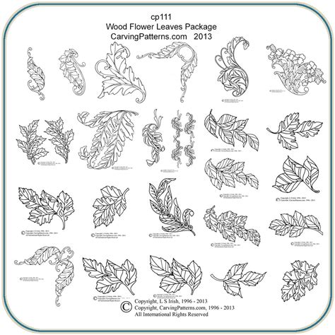 Wood Flower Leaves Patterns – Classic Carving Patterns