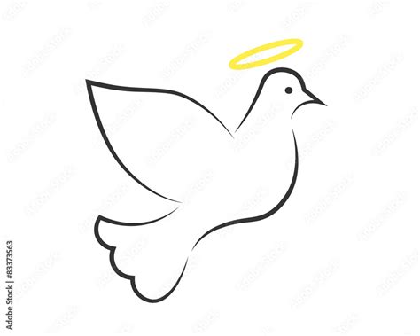 White dove with halo as the Holy Spirit symbol Stock Vector | Adobe Stock