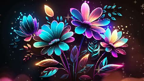 neon flowers background 26761250 Stock Video at Vecteezy