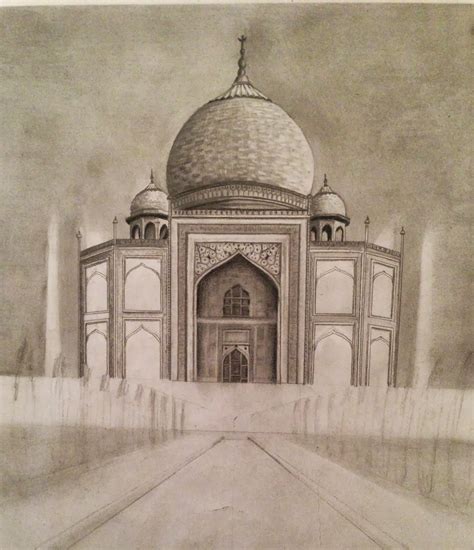 Taj Mahal - pencil drawing - Dreams of an Architect