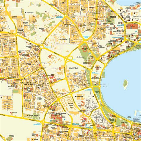 Map Doha, Ad Dawhah, Qatar. Maps and directions at hot-map.