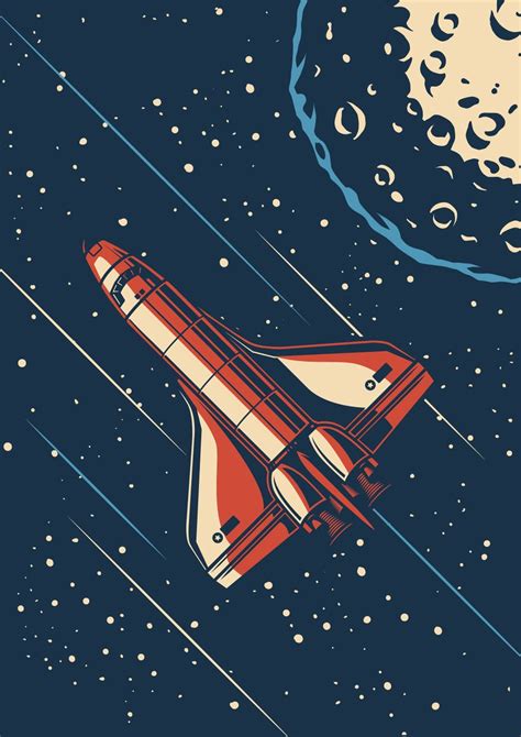 Retro Space Poster Space Travel Poster Space Wall Art Retro | Etsy UK