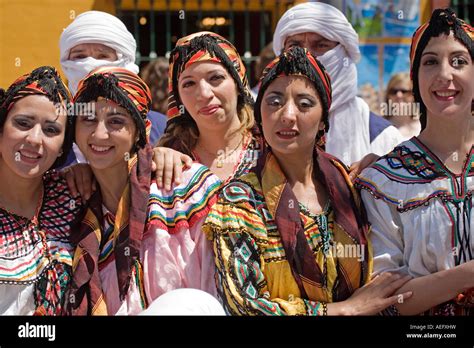 people adorned with typical clothes Algeria international fair of the ...