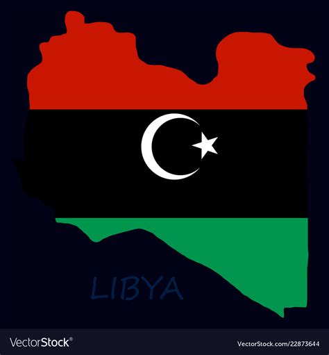 Flag map of libya Royalty Free Vector Image - VectorStock