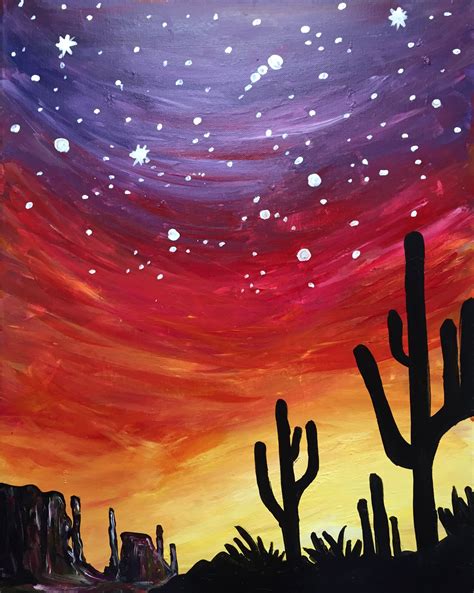 Desert Night Painting at PaintingValley.com | Explore collection of ...