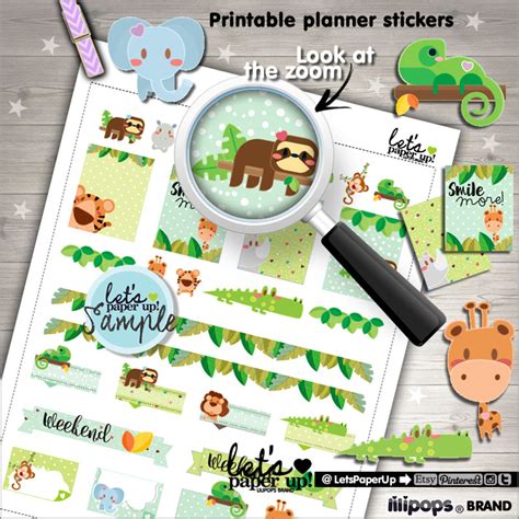 Animal Stickers Printable Planner Stickers Weekly Stickers | Etsy