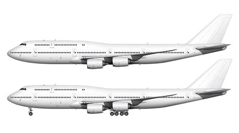 Boeing 747-8i blank illustration templates – Norebbo