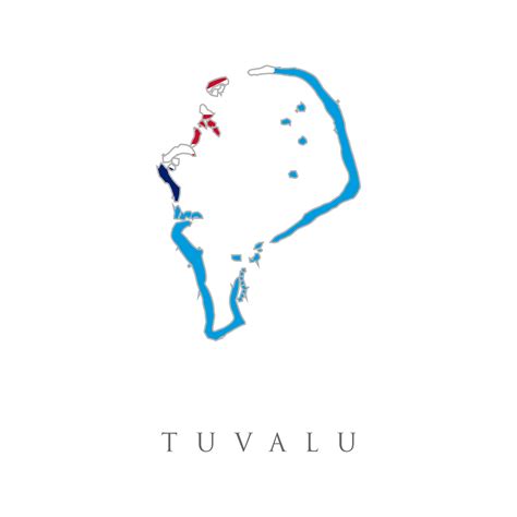 Tuvalu country flag inside map contour design icon logo. Map outline ...