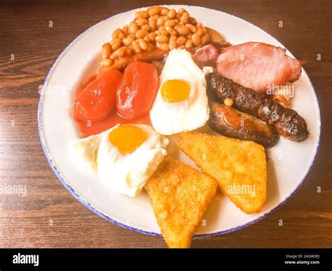 A delicious, greasy spoon, traditional British full English fry up ...