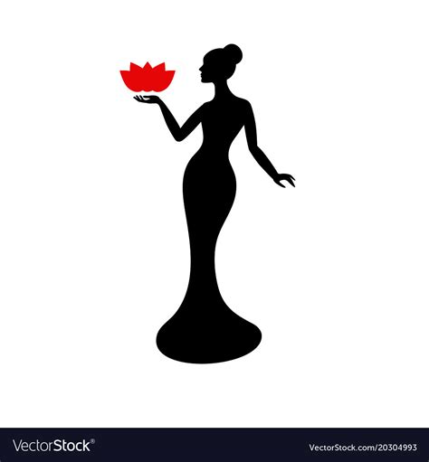 Beautiful lady silhouette Royalty Free Vector Image