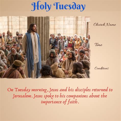 holy tuesday, tuesday of holy week Template | PosterMyWall