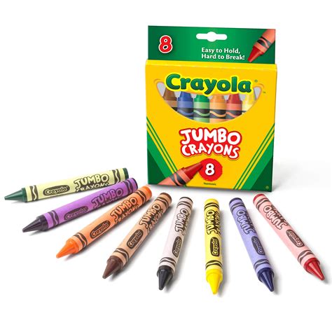 Buy Crayola Jumbo Crayons, 8 Toddler Crayons, Assorted Colors Online at ...