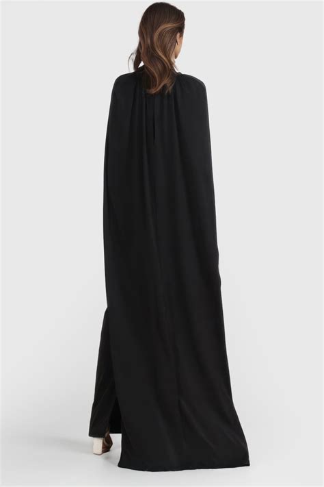 Cape Maxi Dress - Black