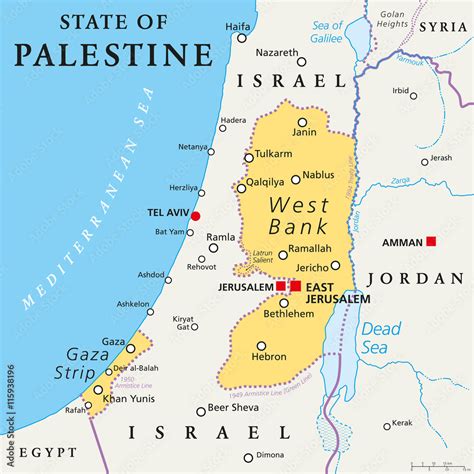 State of Palestine with designated capital East Jerusalem, claiming ...