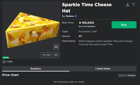 Roblox Trading News on Twitter: "New Limited, "Sparkle Time Cheese Hat ...