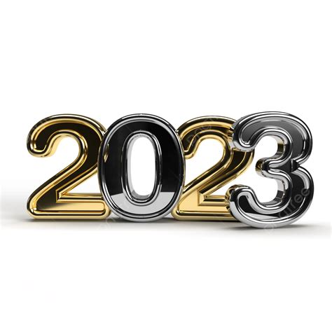 Golden And Silver 2023 Font Text, 2023, Newyear, Font PNG Transparent ...