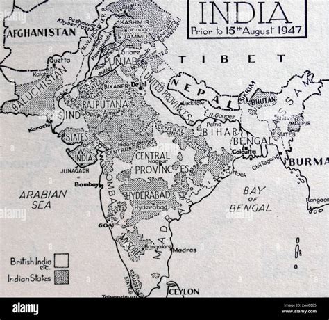 India map 1947 hi-res stock photography and images - Alamy