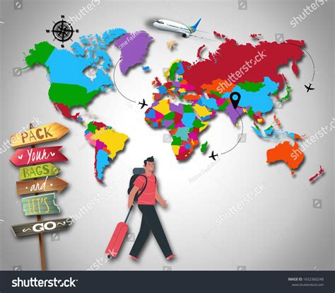 Fondo de pantalla 3D, Mapa Mundial: ilustración de stock 1652360248 ...