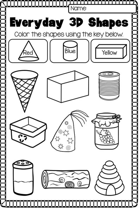 2D and 3D Shapes Worksheet Pack - NO PREP | Shapes worksheet ...