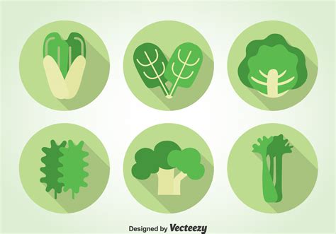 Green Vegetables Icons 111738 Vector Art at Vecteezy