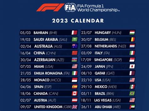 F1, 24 races on calendar for 2023 season