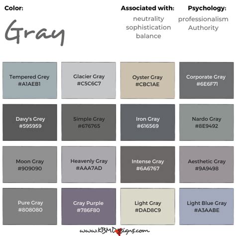 Different Shades of Gray Color • KBM D3signs