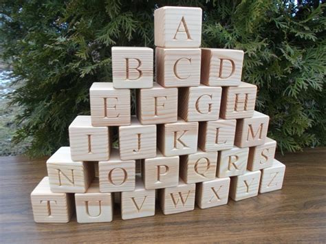 ABC blocks Wooden English alphabet blocks Educational gift