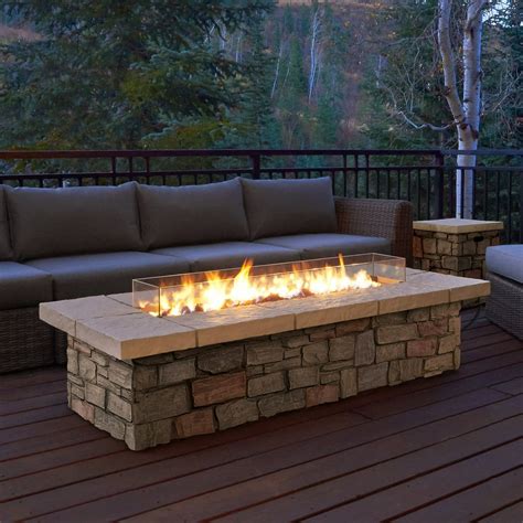 Real Flame Sedona Rectangle Propane Gas Fire Table with Optional Tank ...