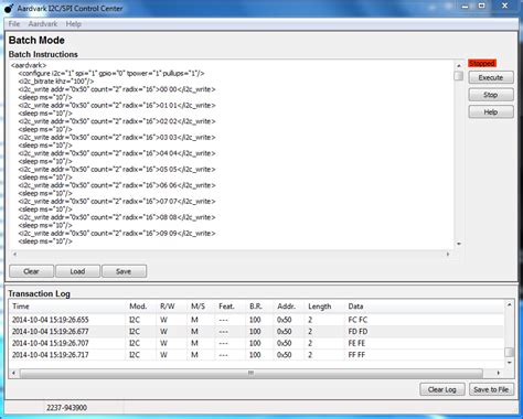 I2C EEPROM Programming using Aardvark Adapter Batch Mode