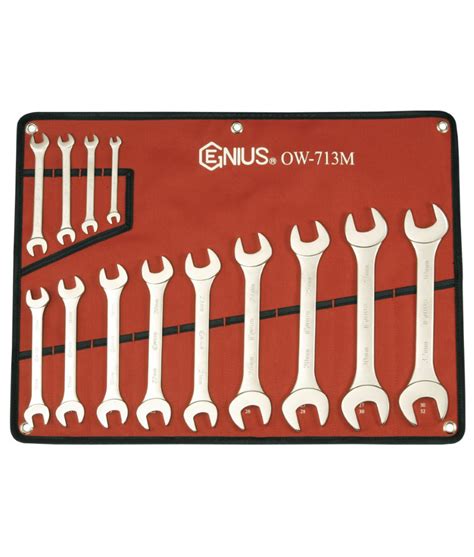 13 Piece Metric Open End Wrench Set - Genius