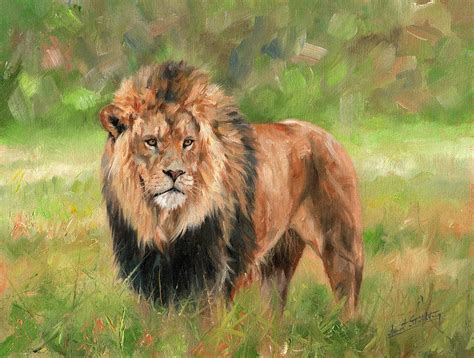 Lion Painting by David Stribbling