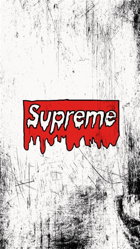 the word supreme painted on top of a red and white background with ...