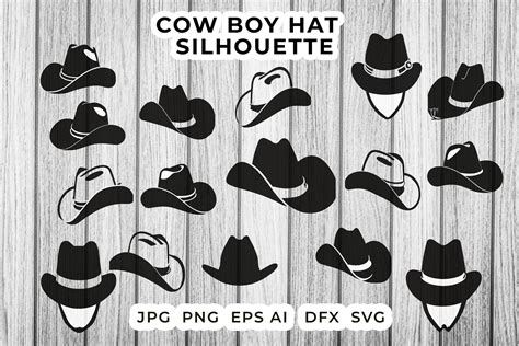 Cowboy Hat Clipart Silhouette Png Svg Graphic by ElenorDesign ...