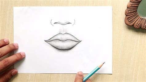 Realistic Lips Drawing Easy 👄 Simple female Lips Drawing step by step ...