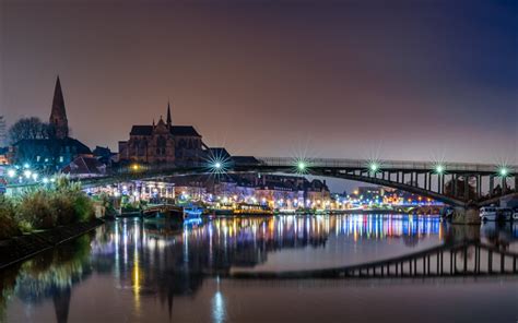 Download wallpapers Auxerre, Burgundy, evening, cityscape, Auxerre ...