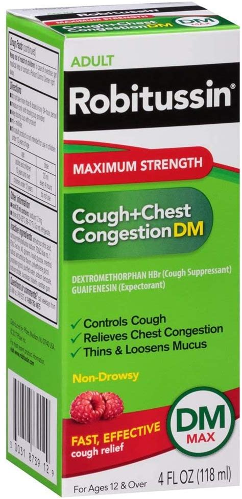 Robitussin Adult Cough+Chest Congestion DM Liquid Maximum Strength - 4 oz.