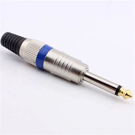 10pcs Jack 6.35mm 6.5mm Connector Mono Audio Plug Amplifier Microphone ...