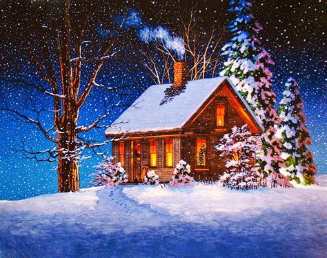 Winter Cabin Christmas Wallpapers - Wallpaper Cave