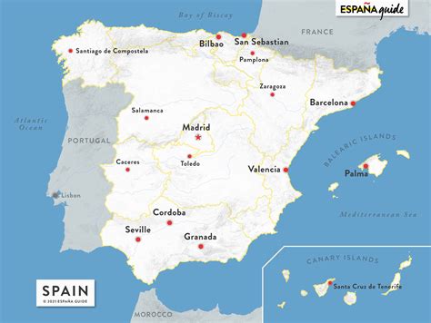 √ Spain Map With Cities : Spain Map With Borders Cities Capital And ...