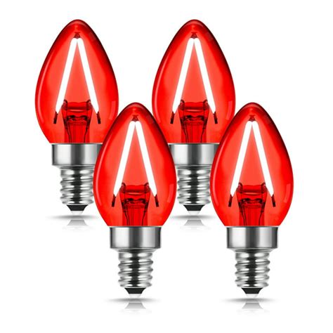 Red LED Light Bulb, C7 Candelabra LED Light Bulbs, E12 Base, 20W ...