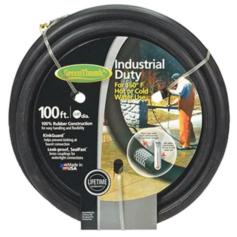 Green Thumb, 0.625 In. x 100 ft., Black - Rubber Garden Hose - Walmart ...