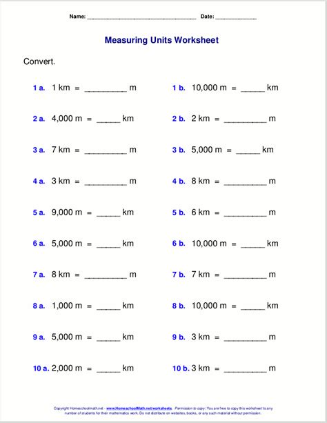 Metric measuring units worksheets | Measurement worksheets, Converting ...