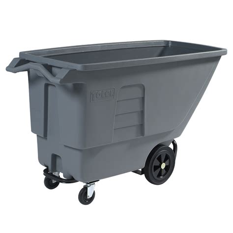 Shop Toter 201.97-Gallon Textured Industrial Gray Plastic Wheeled Trash ...