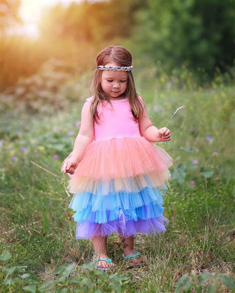 Rainbow Dress Long Pastel Dress Pastel Rainbow Tutu Dress - Etsy