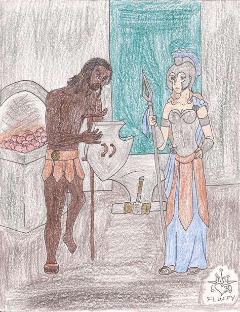 Hephaestus and Athena by KuhakuKitsune on deviantART