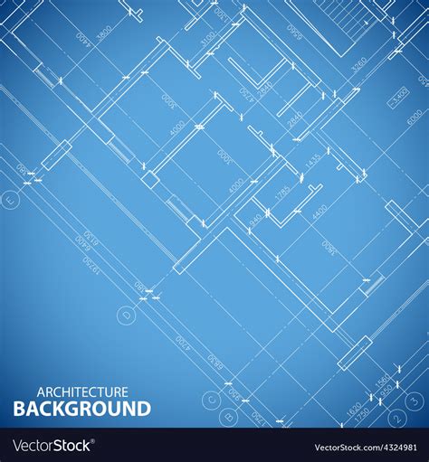 Blueprint building plan background Royalty Free Vector Image