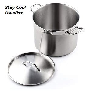 20 Quart Stock Pot, Stainless Steel Cooking Pot with Lid | 5 Gallon ...