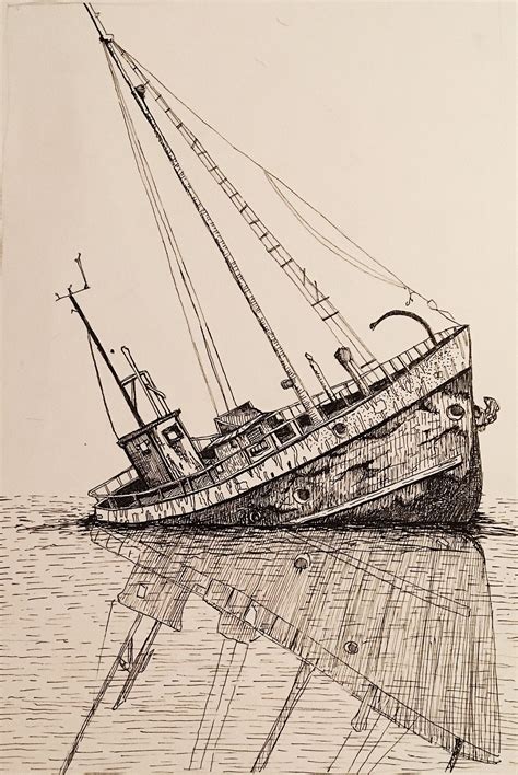 Sinking Ship Drawing at PaintingValley.com | Explore collection of ...