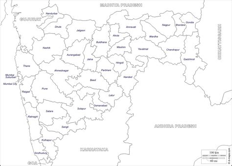 Maharashtra Map Blank maharashtra free map free blank map free outline ...