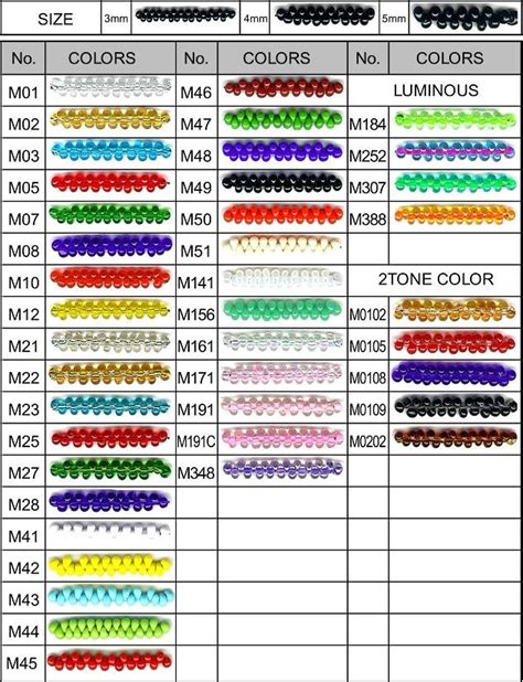 Toho color chart magatama | Bead size chart, Beading tools, Toho beads